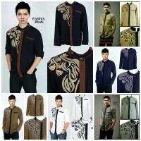 Jual manly baju Koko lengan panjang bordir tasmatas Murah