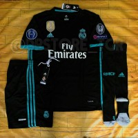 Jual JERSEY REAL MADRID AWAY 2017/2018 FULLSET + FULL PATCH UCL Murah