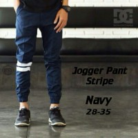 Jual Celana Pria Jogger Pants Strip Navy | Bestseller Murah