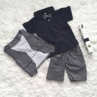 Jual Baju Pesta Kondangan Anak Bayi Laki Tuxedo Rompi Polkadot Dasi Kupu Murah