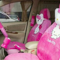 Sarung Jok Mobil Universal 24in1 Motif HELLO KITTY PINK