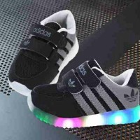 Jual sepatu anak adds grey abu led lampu 21-25 dan 32-35 Murah