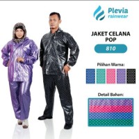 Jual JAS HUJAN JAKET CELANA POLKADOT 810 PLEVIA SETELAN Murah