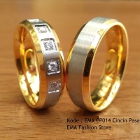 Cincin Pasangan Titanium Anti Karat EMACP014 Kota Medan
