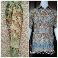 Jual Kemeja + Kain Lilit clasic peach Murah