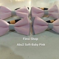 Jual dasi kupu kupu BABY GREY - BABY PINK Murah