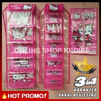 Jual Rak set 3in1 Gantung Karakter Pakai Resleting (Tas, Sepatu, Jilbab) Murah