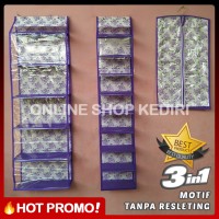 Jual Rak set 3in1 Gantung Tanpa Resleting (Tas Sepatu Jilbab) Bermotif Murah
