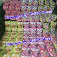 Jual souvenir promosi bantal wisuda owl bulat logo/ souvenir ultah anak Murah