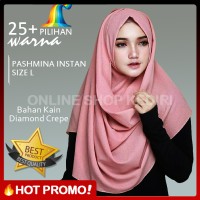 Jual Jilbab Pashmina Instan / Pastan Zakia Sala Instan Diamond Crepe Size L Murah