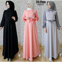 TRIO DRESS/GAMIS SYARI/ TANAH ABANG/ KATUN JEPANG/ MURAH WANITA/ JILBA