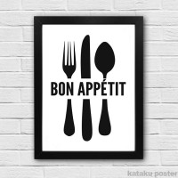 Jual Dekorasi Ruang Makan - Bon Appetit - Poster Hiasan Dinding Dapur Murah