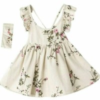 Jual Dress anak + flower + impor + halter neck Murah