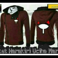 Jual JAKET SWEATER ANIME HARAKIRI UCHIHA MARUN Murah