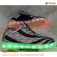 Jual sepatu lampu adidas yezzy led putih hitam cewek woman wanita import Murah