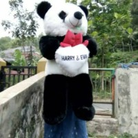 Jual boneka panda makan rumput + bordir bantal lovr Murah
