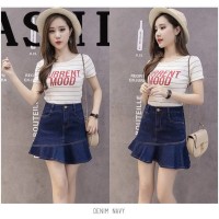 Jual Rok Mini Flare Pencil Jeans Maxi Skirt Amanda Denim Skirt(#6030)/Rok Murah
