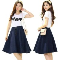 Jual Rok Mini Flare Pencil Jeans Maxi Skirt Princess Denim Murah