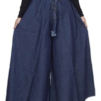 Jual Celana Panjang Kulot Wanita Muslimah JUMBO Bahan Jeans Grosir - SH25 Murah