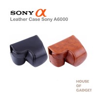 Jual Tas Leather Case Bag Kamera Mirrorless Sony Alpha A6000 Murah