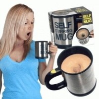 Jual Gelas mug self stirring aduk Otomatis Stainless steel Coffee Magic Teh Murah