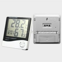Jual Termometer Suhu Ruangan HTC-1 Digital Hygrometer LCD + Clock Murah
