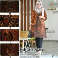 Baju Atasan Wanita Muslim Blouse Batik Rilita Sogan