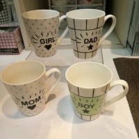 Jual Gelas Keramik shabby chic Mug Vintage Love Mom Family Mug Couple 4pc Murah