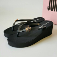 Jual Sandal Jepit Wedges Fashion Juicy Couture Kumbang Navy Murah
