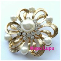 Bros Bross Bunga Murah Aksesoris Fashion Hijab Jilbab Kerudung Gold