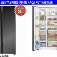kulkas side by side gea rc-83ws / kulkas 2 pintu / kulkas rumah tangga