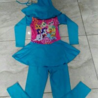 Jual Baju Renang Anak SD muslim little pony biru Murah