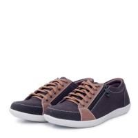 sepatu sneaker pria casual kets cowok resleting zipper brown cokelat