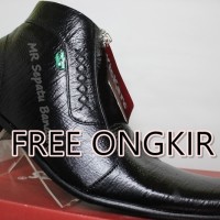 Jual Sepatu Kickers Pantofel Pria Kulit Asli Zipper Rajut Sisi Serat Kayu Murah