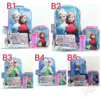 Jual tas troli anak frozen 3d 3 dimensi 5 in 1 import troli tas sekolah Murah