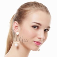 Glitzaksesoris E-308 Anting PREMIUM panjang emas geometric
