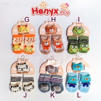 Jual kaos kaki bayi boneka rattle anti slip set Murah