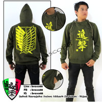 Jual Jaket Harajuku Attack On Titan Hijau Army Murah