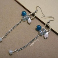 Jual Anting Batu Handmade Etnik Korea Murah - Ocean & Leaf Earrings - SE002 Murah