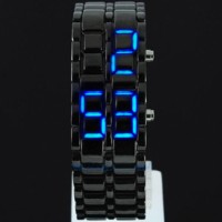 Jual Jam Tangan Keren !! Black Blue Red Iron Samurai +Box Tokyoflash LED Murah