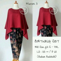 KEBAYA BATWING SET ROK LILIT SEMI SUTRA