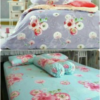 Bed cover set katun lokal halus Chamomile Ukuran 160x200/180x200