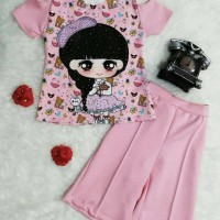 Jual setelan kulot scuba model sabrina Murah