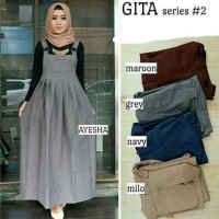 Jual Baju Muslim Modern Gita Overall Jumpsuit Overal Muslim Panjang Dress Murah