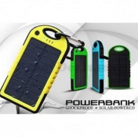 Jual Solar Waterproof Power Bank 5000mAh Yellow with Black Side Murah