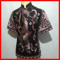 Jual Batik Pria Kerah Koko Shanghai Kemeja Baju Batik Baju Muslim Cowok BK1 Murah