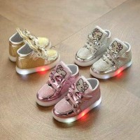 Jual sepatu anak led sepatu hello kitty Murah