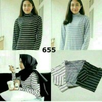 Jual turtleneck LS stripe tee Murah