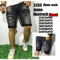 Jual CELANA PENDEK RIPPED JEANS HITAM WASHED SOBEK Murah
