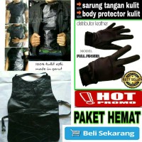 Jual SARUNG TANGAN KULIT HALF FULL FINGER (jempol telunjuk)+ROMPI MOTOR Murah